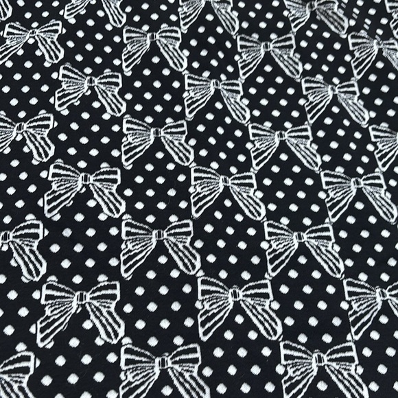 RIANI | Black and White Bow and Polka Dot Patterned Skirt / Elastic Band Size 8 - Picture 4 of 11
